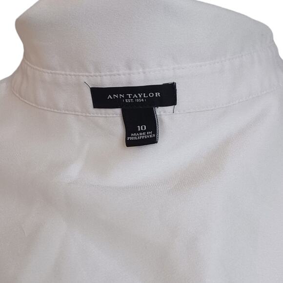 Ann Taylor Womens Blouse Size 10 Color Block Hidden Buttons Office Career Chic - Picture 7 of 7